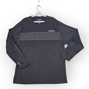 Hang Ten Men’s Long Sleeve UV Protection Sun Shirt XL Grey Striped